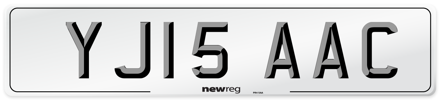YJ15 AAC Number Plate from New Reg